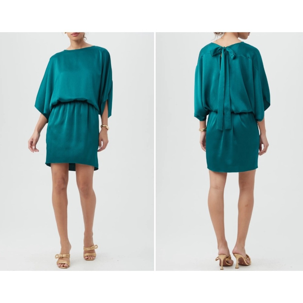 NWT Trina Turk Green Acacia Manhattan‎ Dropped Waist Dress XL Feminine Party - Picture 2 of 10
